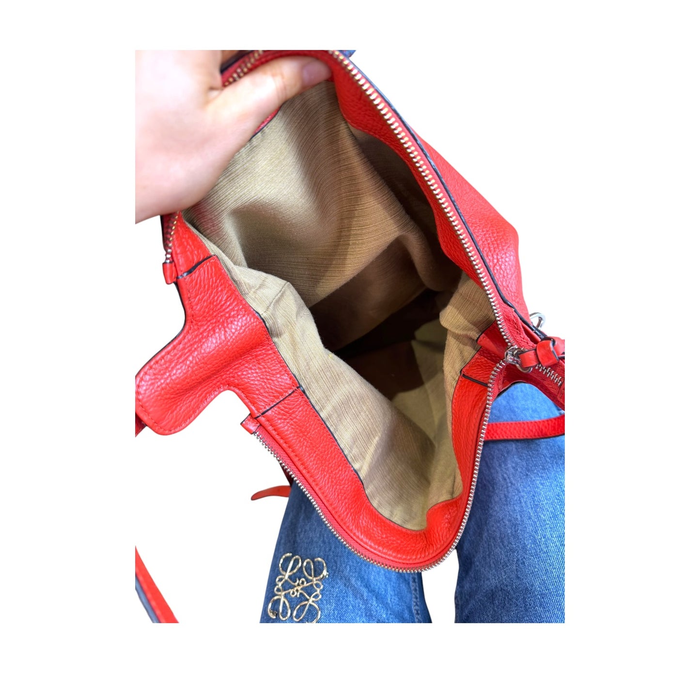 Coccinelle Orange Red Leather Bag