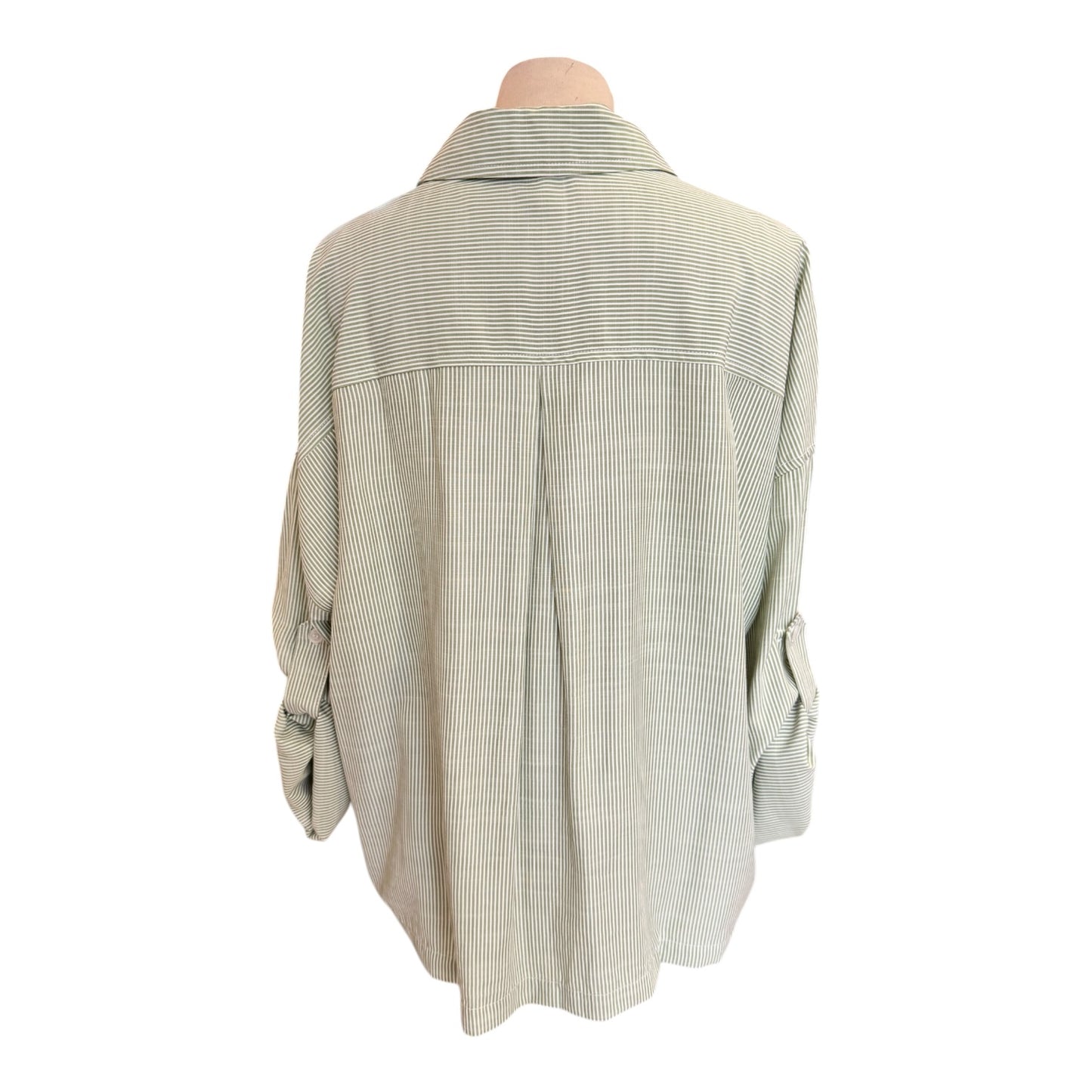 Max Studio London Green Stripe Shirt - 12