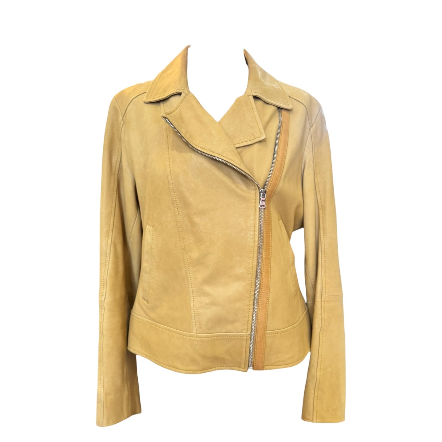 Massimo Dutti Butter Yellow Leather Jacket - 12
