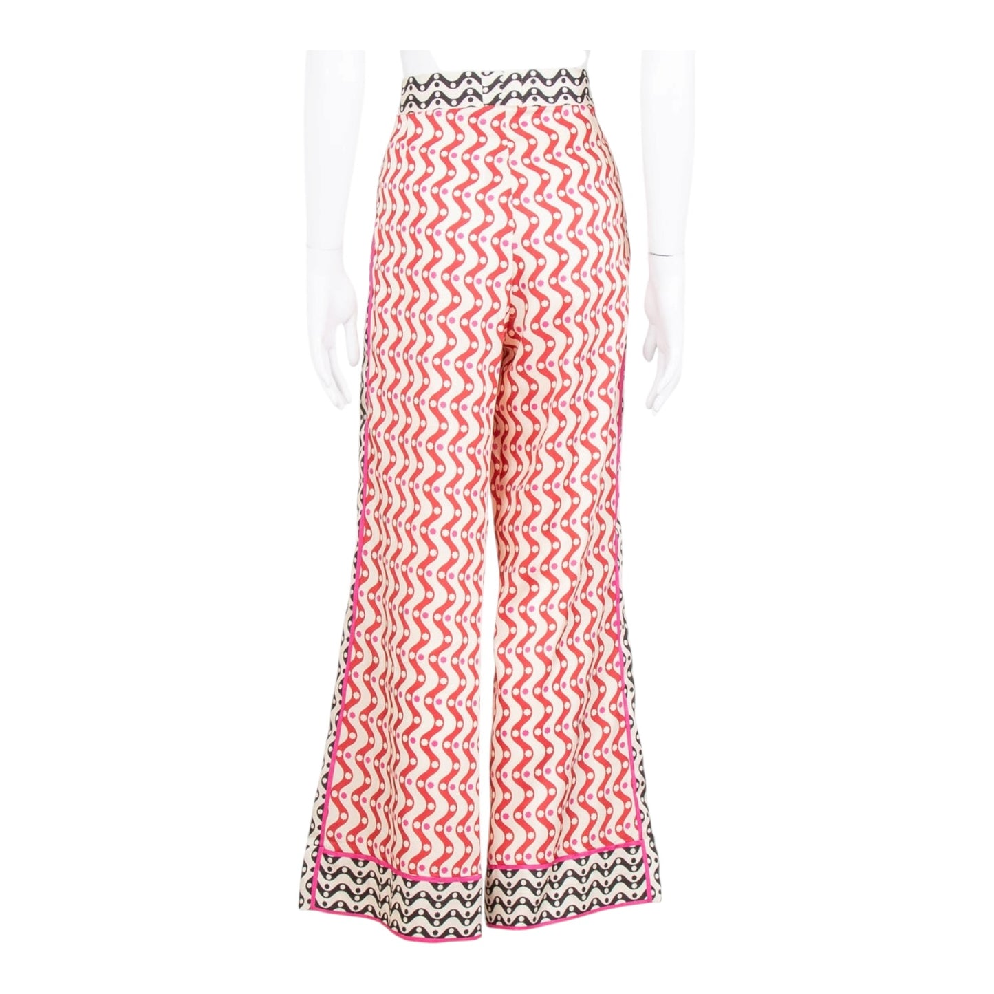 Sandro x Louis Barthelemy Pink Red Pattern Trousers - 10