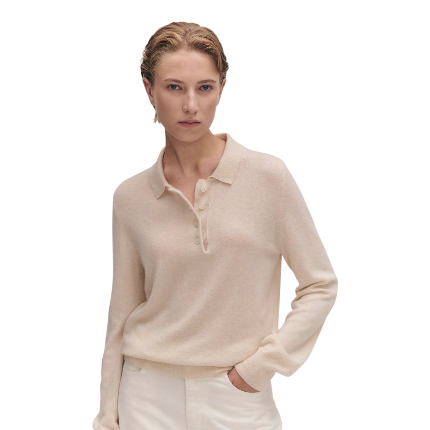 &Daughter Aoife Polo Shirt in Cashmere and Cotton - 10/12