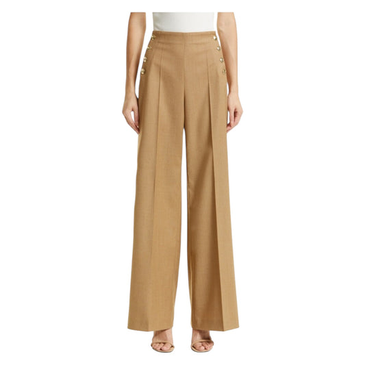 Hugo Boss Tocalita Camel Flare Leg Stretch Wool Trousers - 6/8