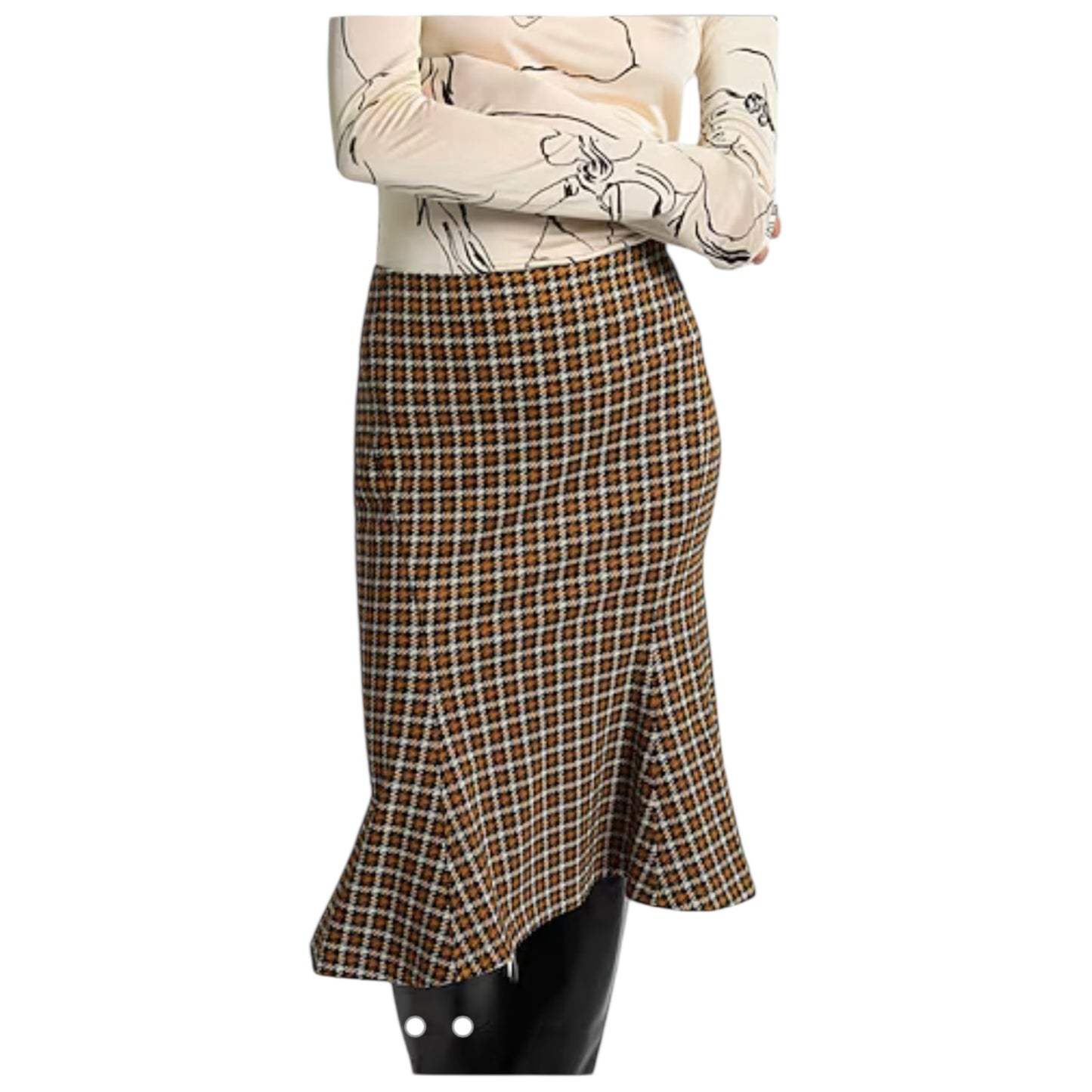 Marni Navy and Mustard Midi Skirt - 12