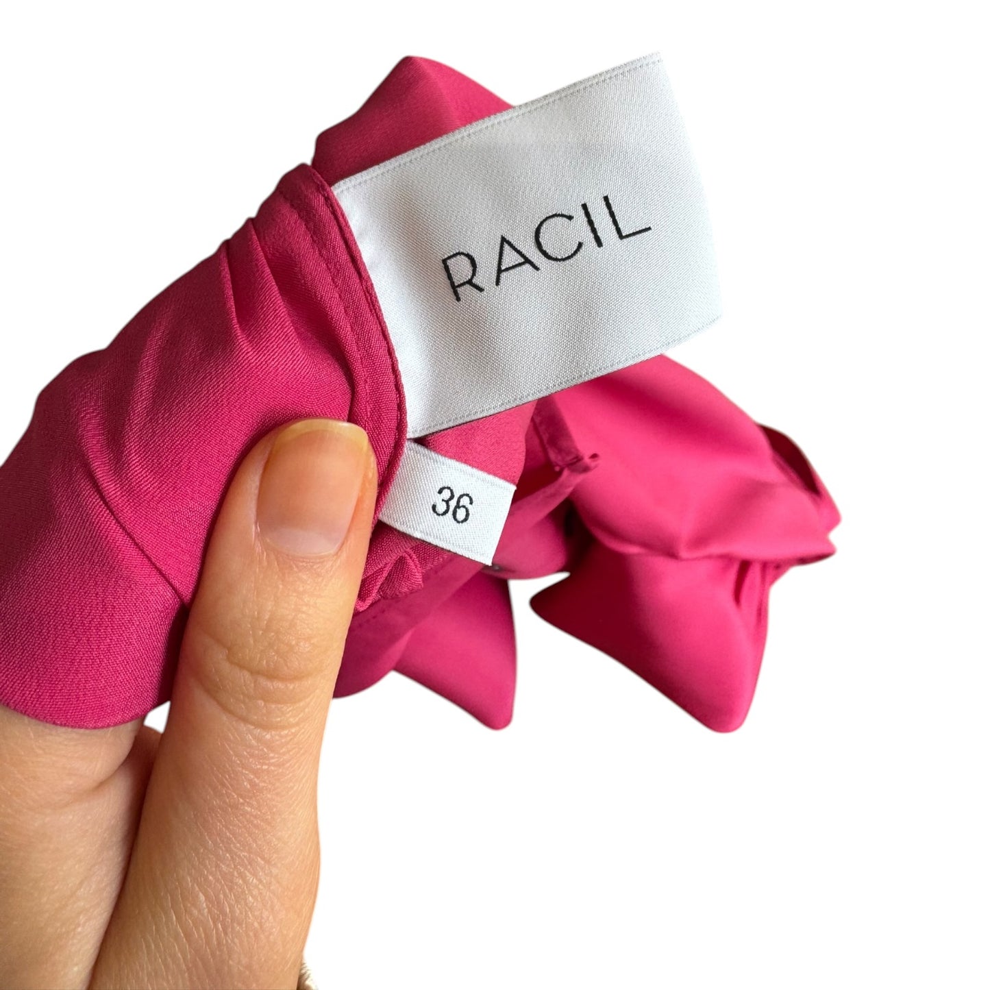Racil Pink Silk Blend Pussy Bow Blouse - 10