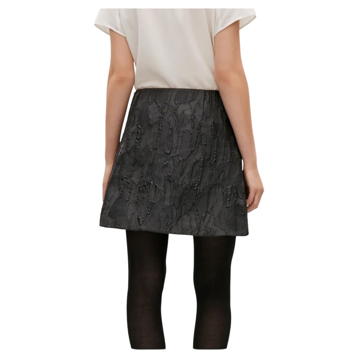 COS Short Black Jacquard Skirt - 8/10