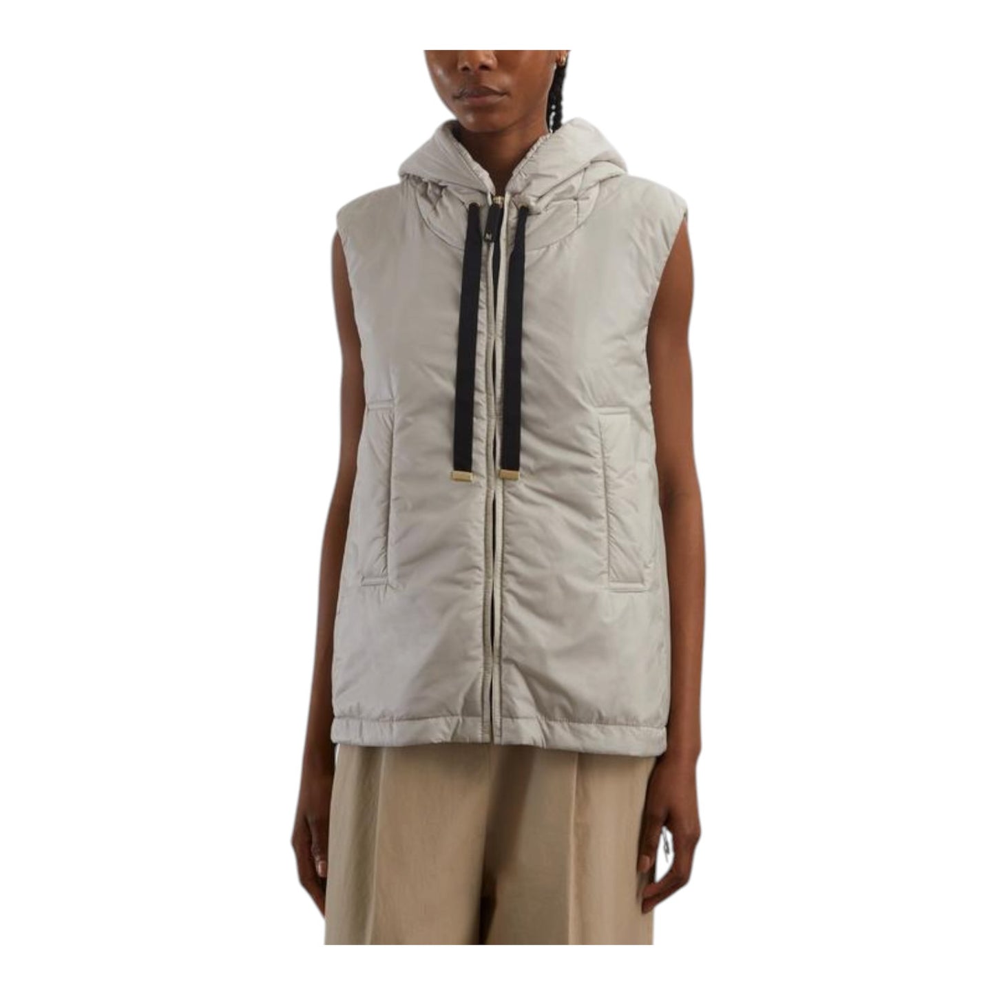 Max Mara Beige Greengo Drip-Proof Canvas Gilet - 12/14