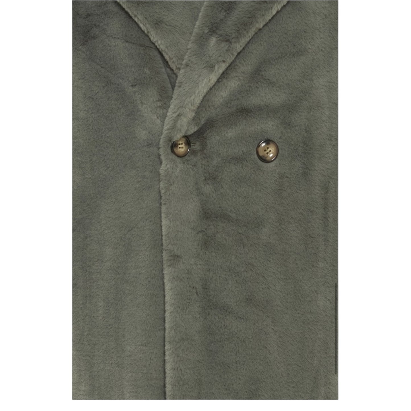 Ichi Sage Green Fluffy Coat - 10
