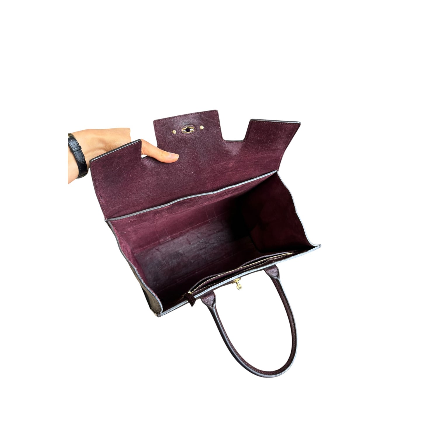 Mulberry Small Bayswater in Black Cherry