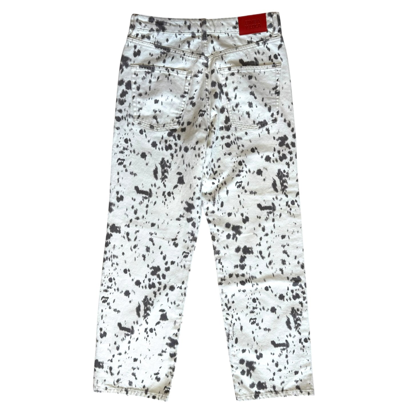 Bimba Y Lola Spotted Straight Leg Jeans - 12 - NEW