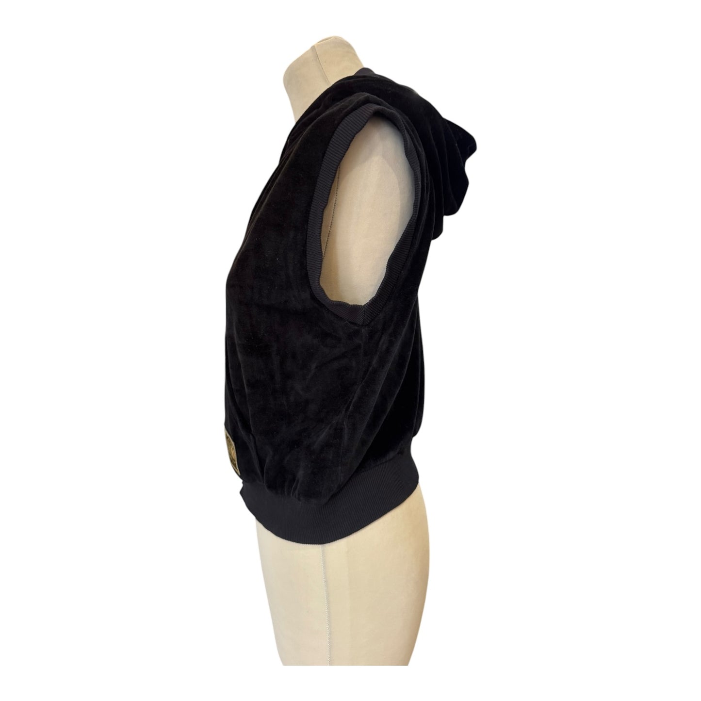 Moschino Black Velvet Sleeveless Gilet - 10
