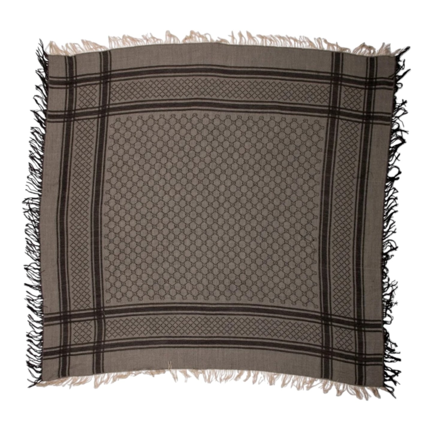 Gucci GG Wool and Metallic Monogram Scarf