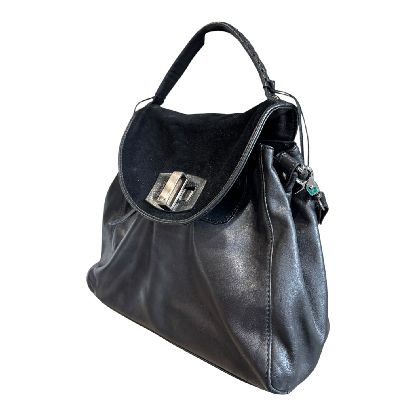 Abro Black Suede and Leather Bag