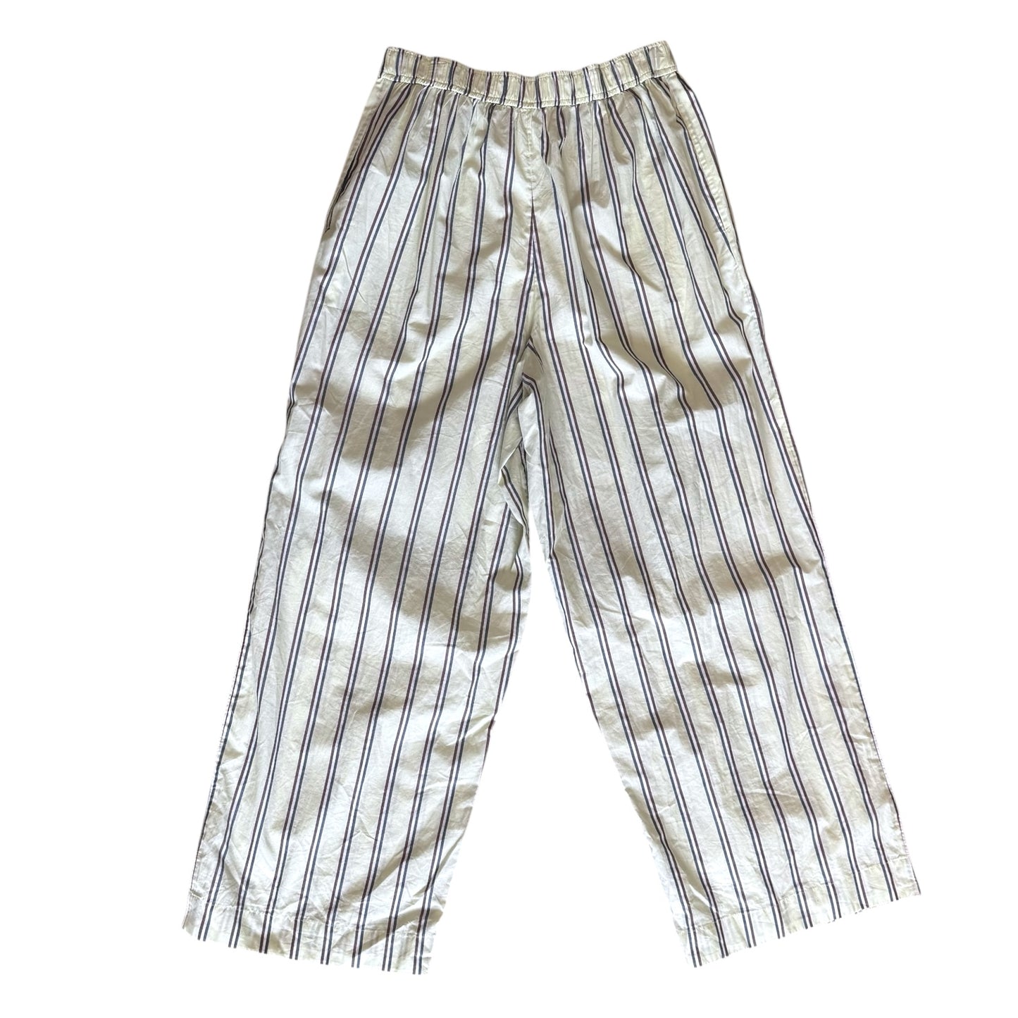 Anthropologie Green Stripe 100% Cotton Trousers