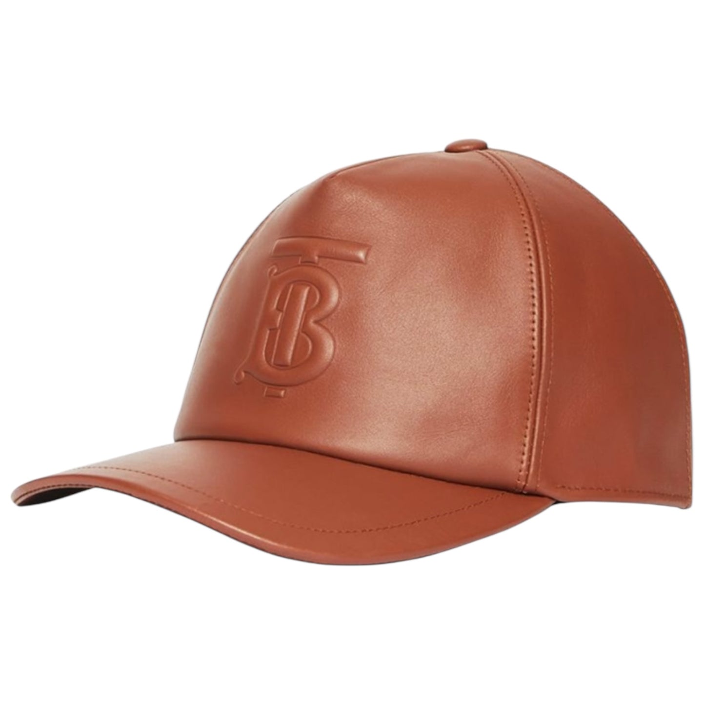 Burberry Brown Leather Logo Cap - M