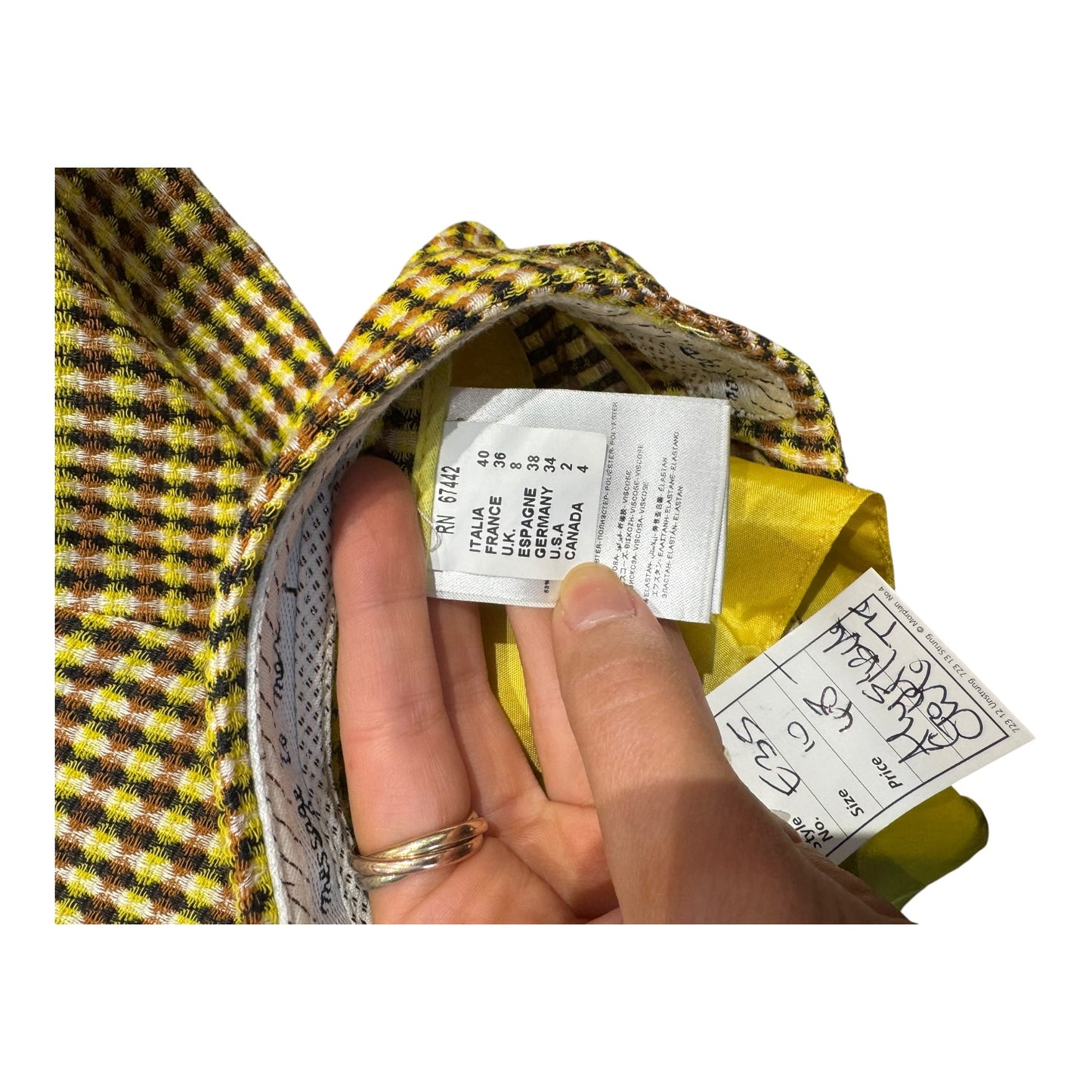 Alysi Yellow Pattern Tailored Trousers - 10