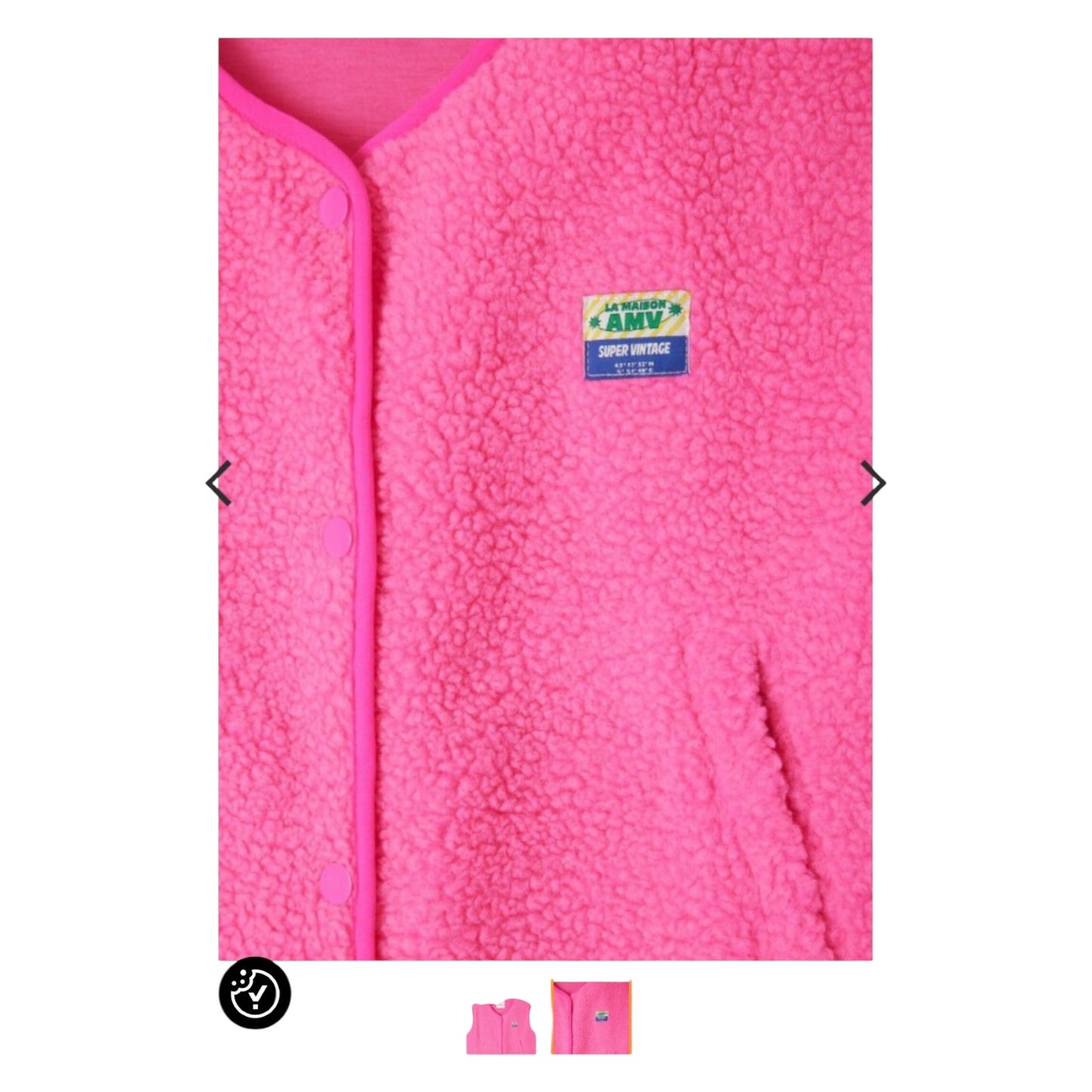 American Vintage Hoktown Fleece Gilet in Acid Pink - 10