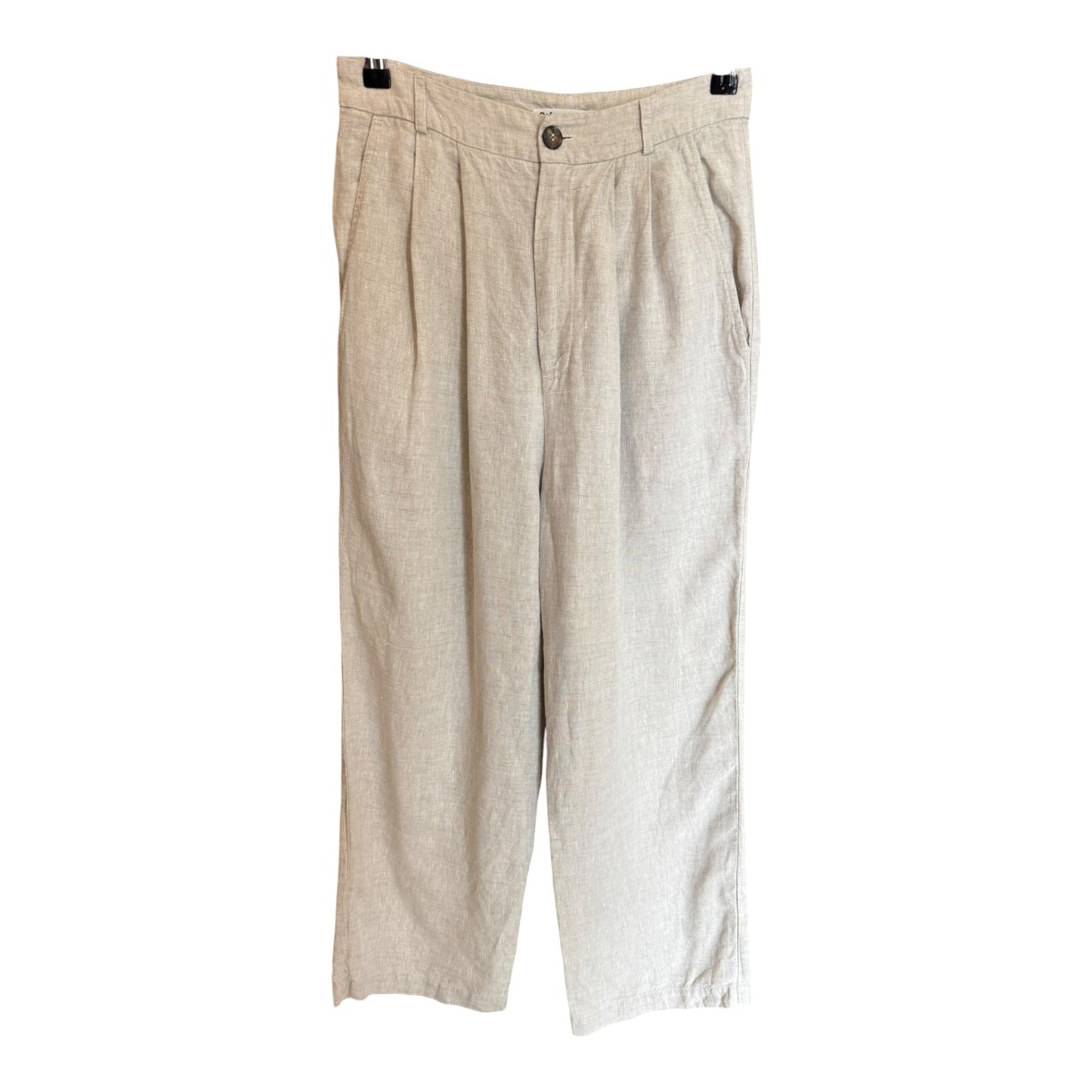 Reformation Mason Pleated Linen Straight-Leg Trousers - 8/10