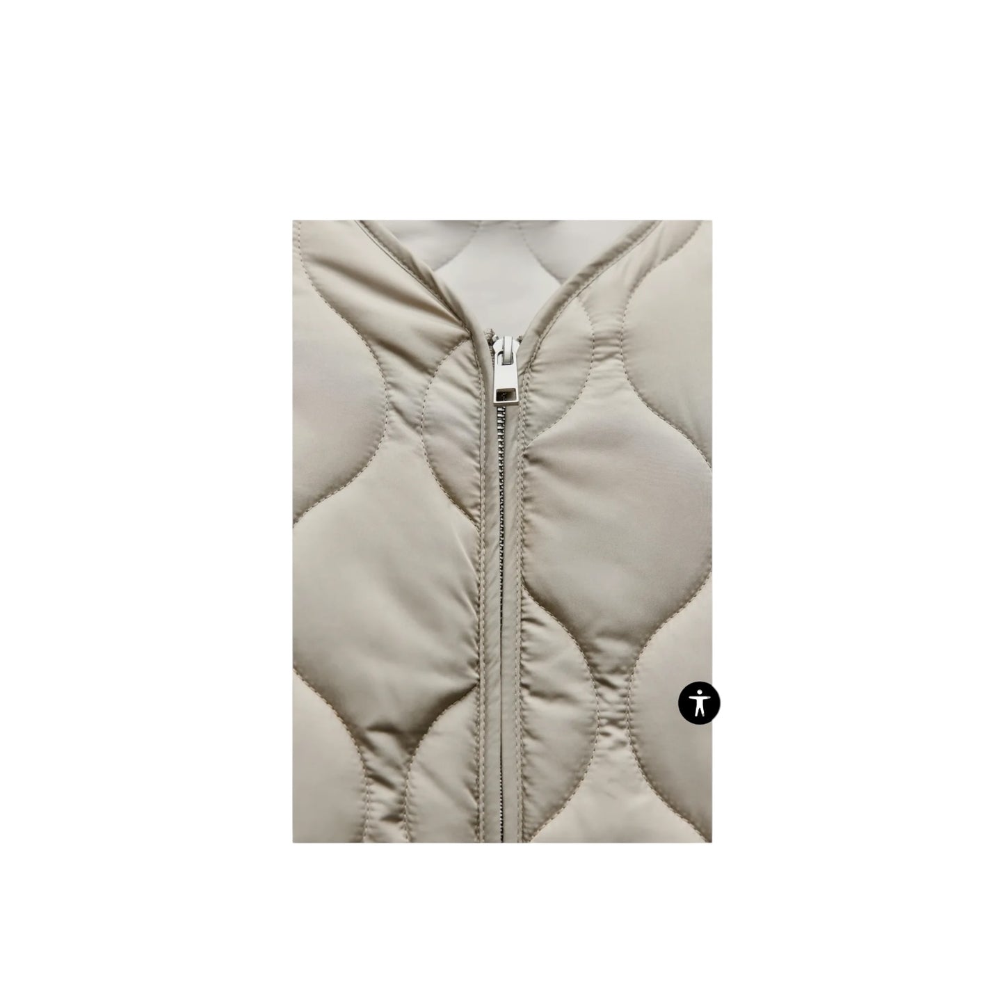 Zara Water Repellent Beige Quilted Jacket - 10/12