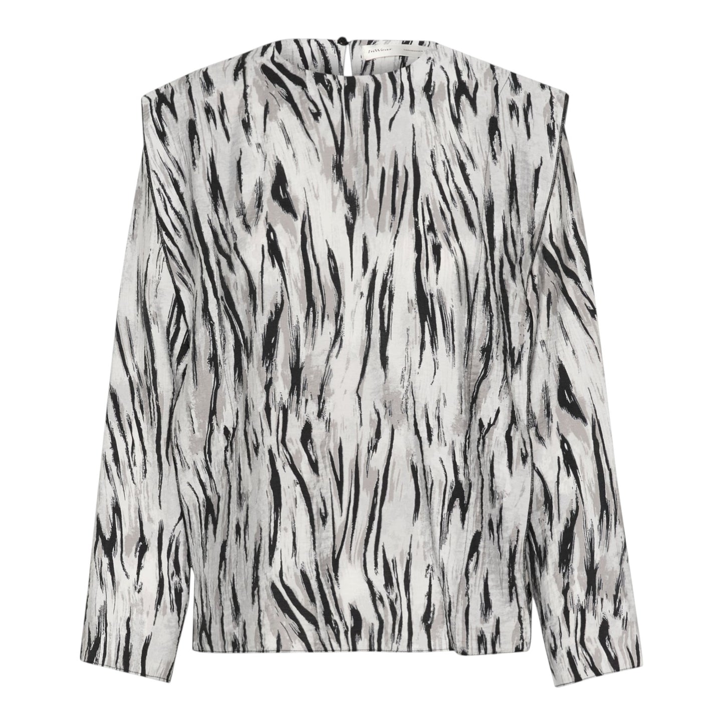 InWear Milda Granite Grey Abstract Blouse - 12 - NEW