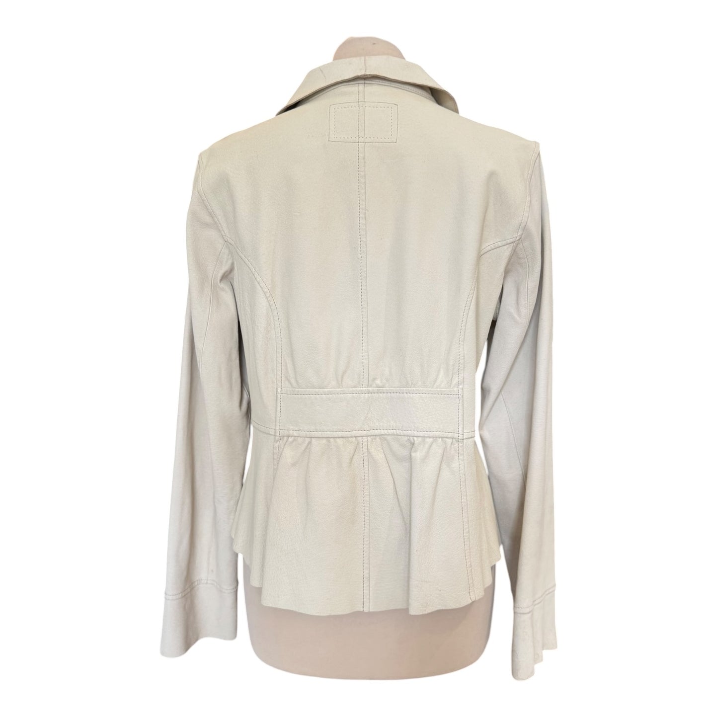Piel Collection Cream Leather Jacket - 10