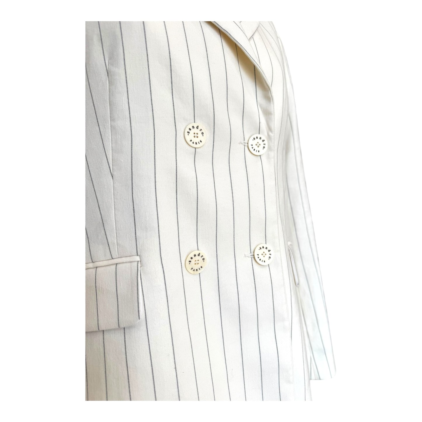 Sandro Double Breasted Pinstripe Blazer - 10/12