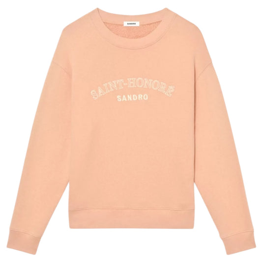 Sandro Peach Mellow Embroidered Cotton Sweatshirt - 12/14