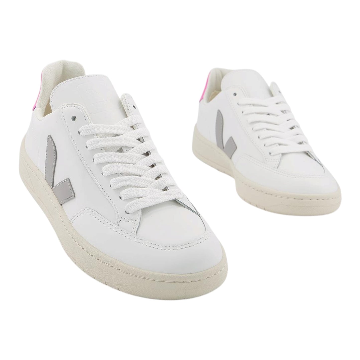 Veja V-12 Trainers White Oxford Grey and Pink Sari - 40/7