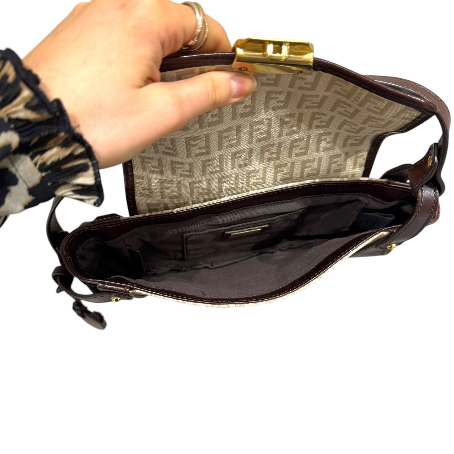 Fendi Beige and Brown Zucchino Bag