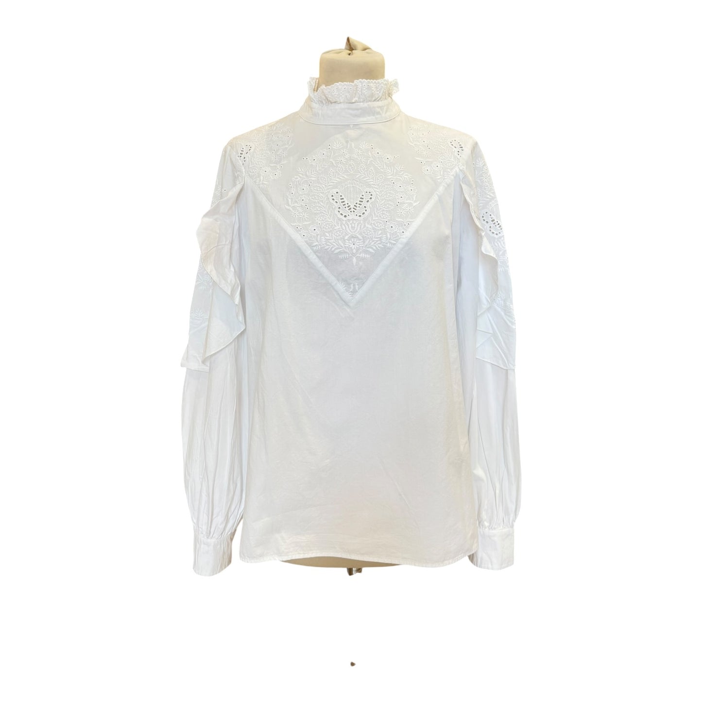 See By Chloe Broderie Anglaise Cotton Shirt - 12