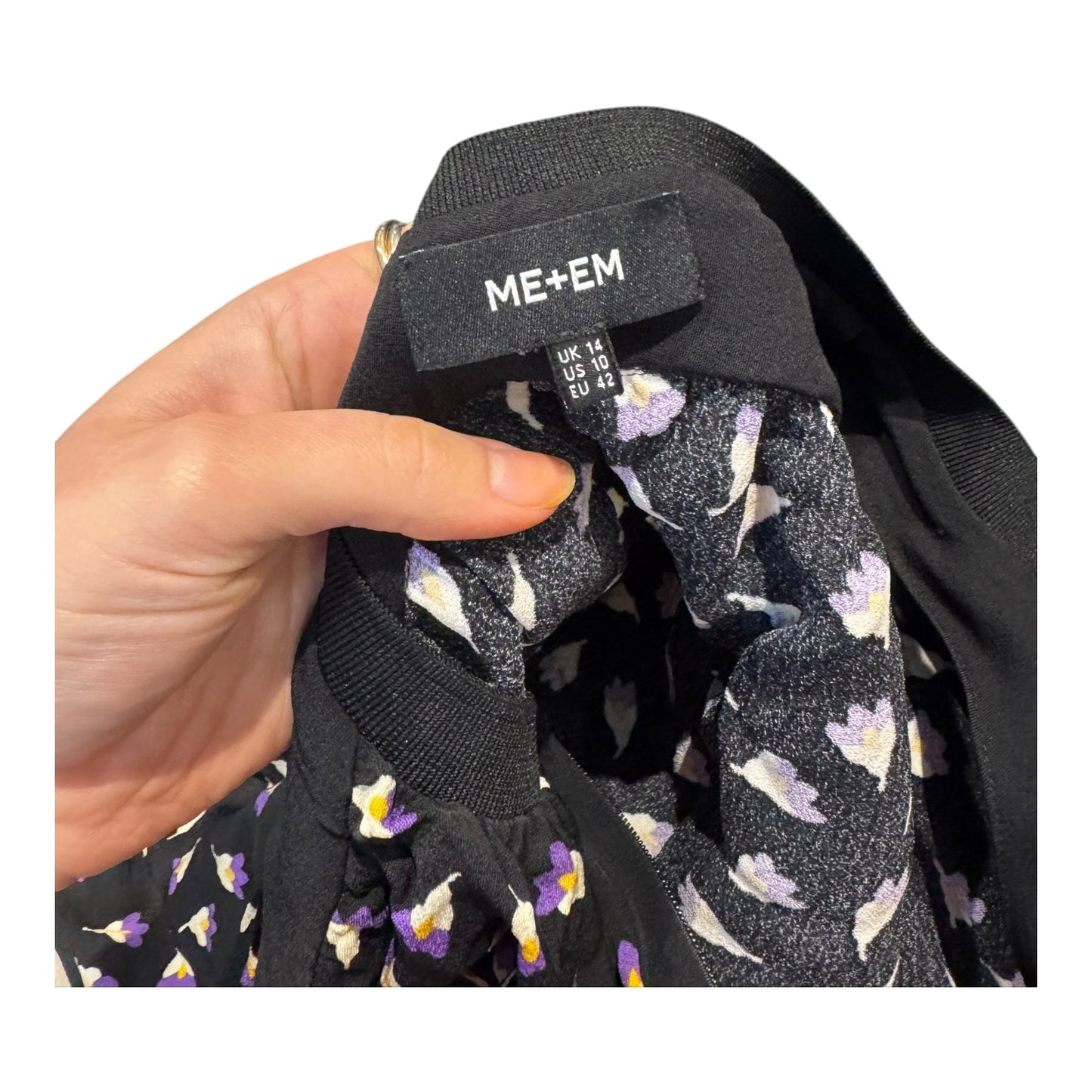 Me + Em Black and Purple Midi Dress - 14