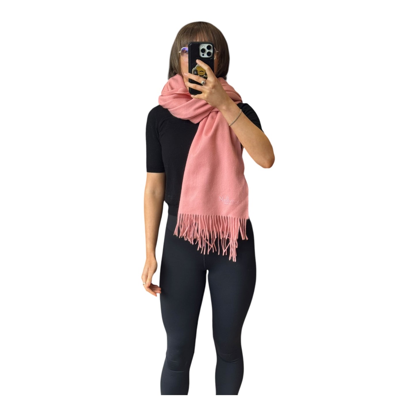 Mulberry Solid Lambswool Scarf in Macaroon Pink - NEW