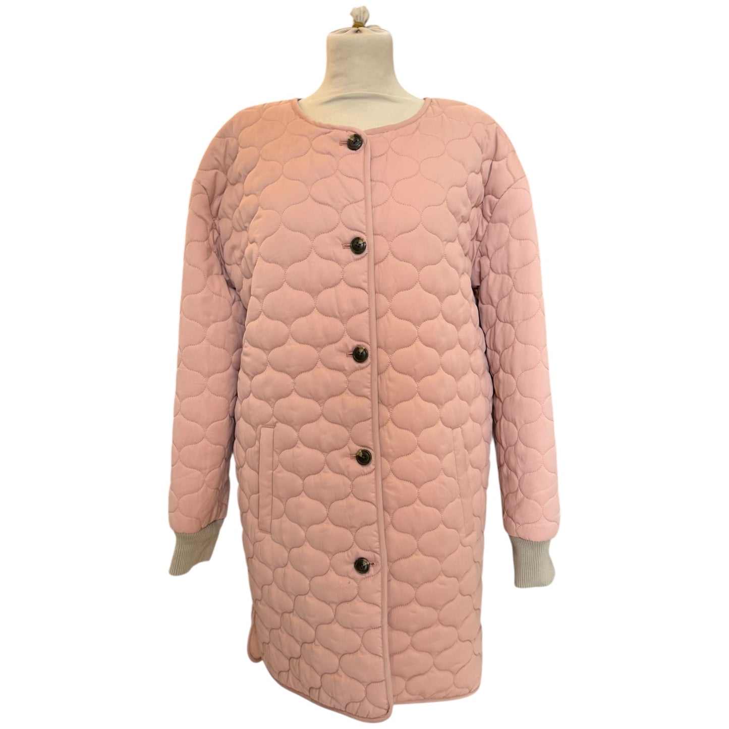 Soaked in Luxury Baby Pink Quilted Longline Coat - 14