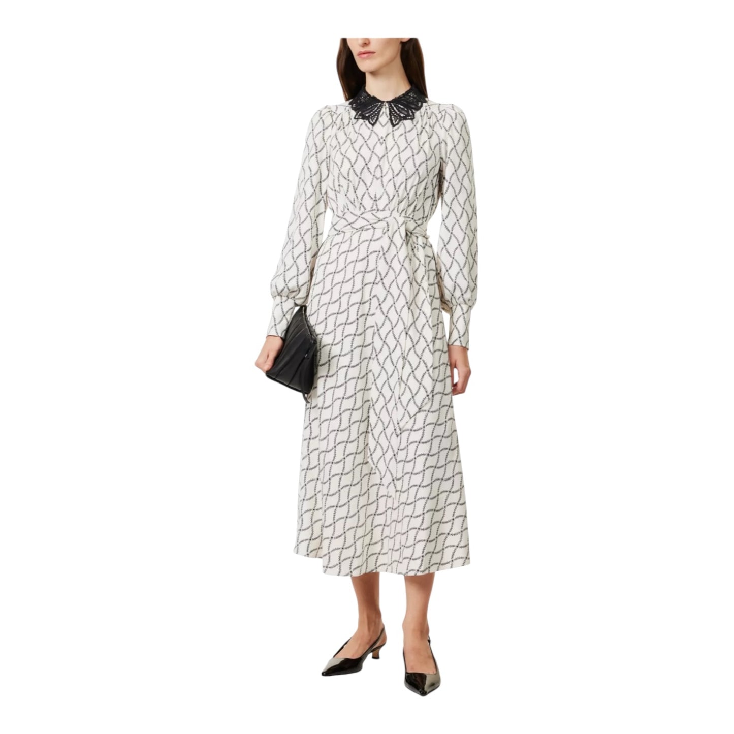 Me + Em Trellis Floral Print Midi Dress - 10 - NEW