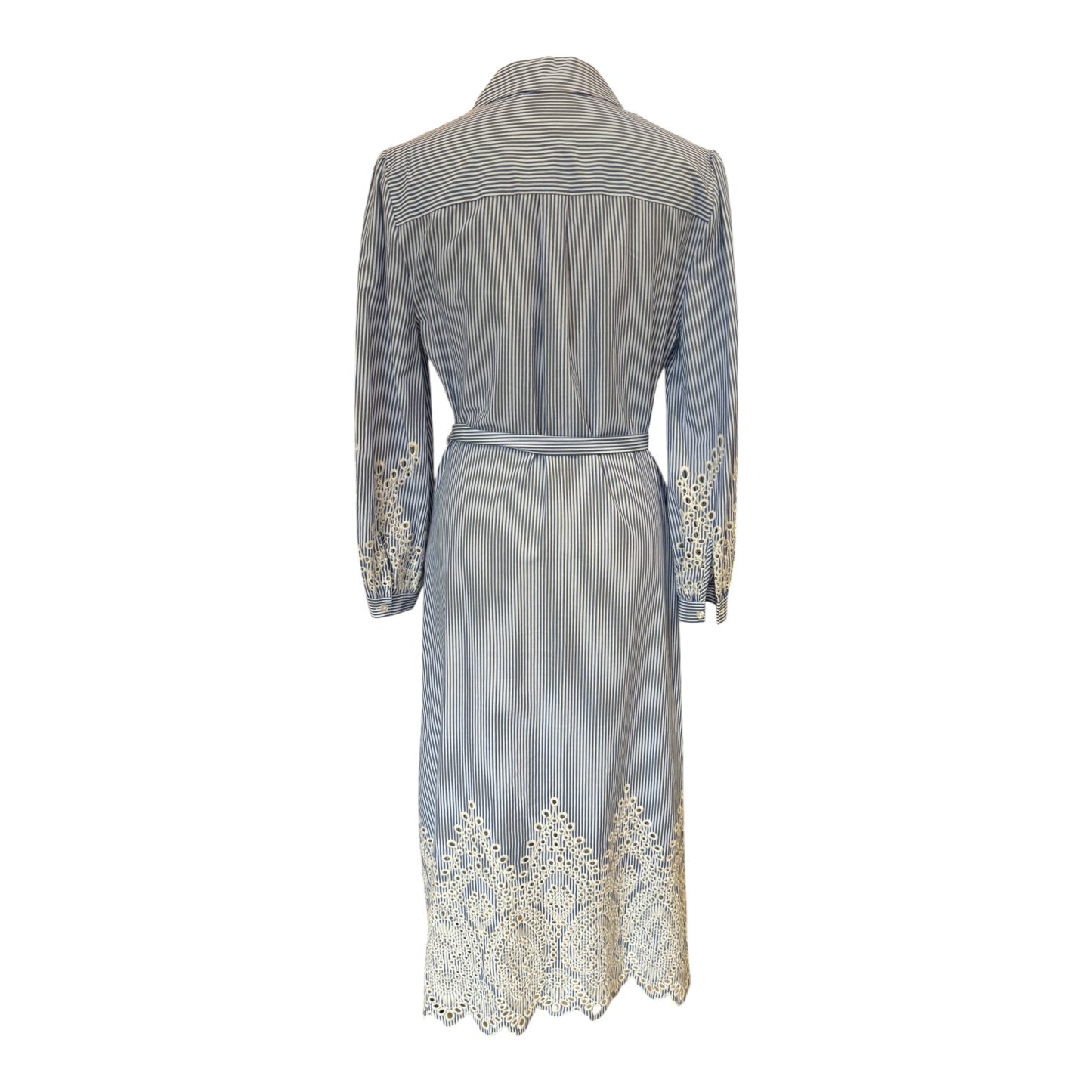 Hobbs Blue Ivory Juliette Cotton Dress - 10
