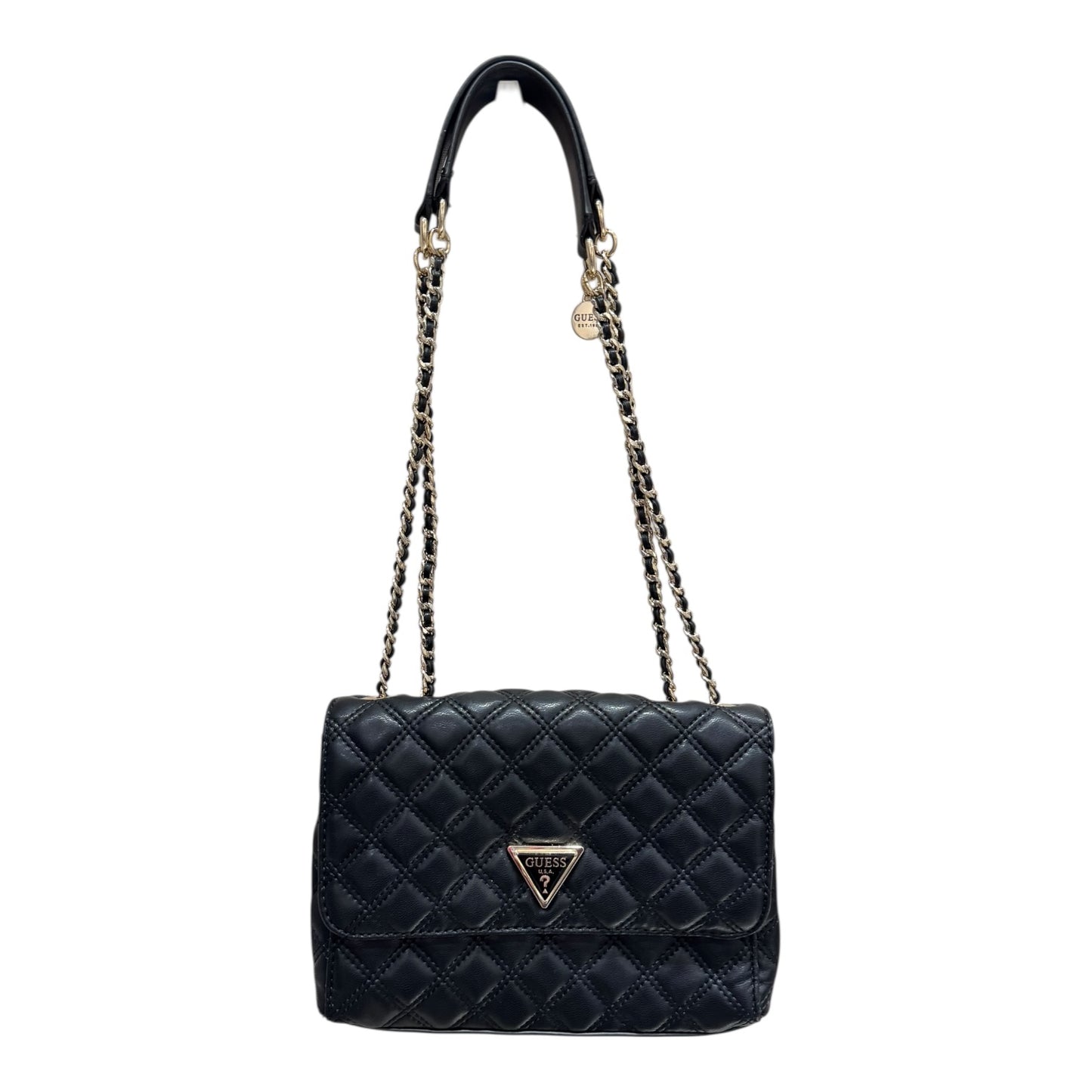 Guess Giully Quilted Black Crossbody Bag