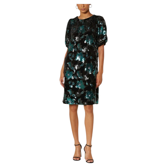 Mos Mosh Tinsel Black Velvet and Green Sequin Dress - 12/14
