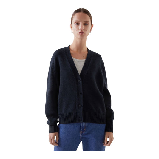 COS Navy Wool Cardigan - 14/16