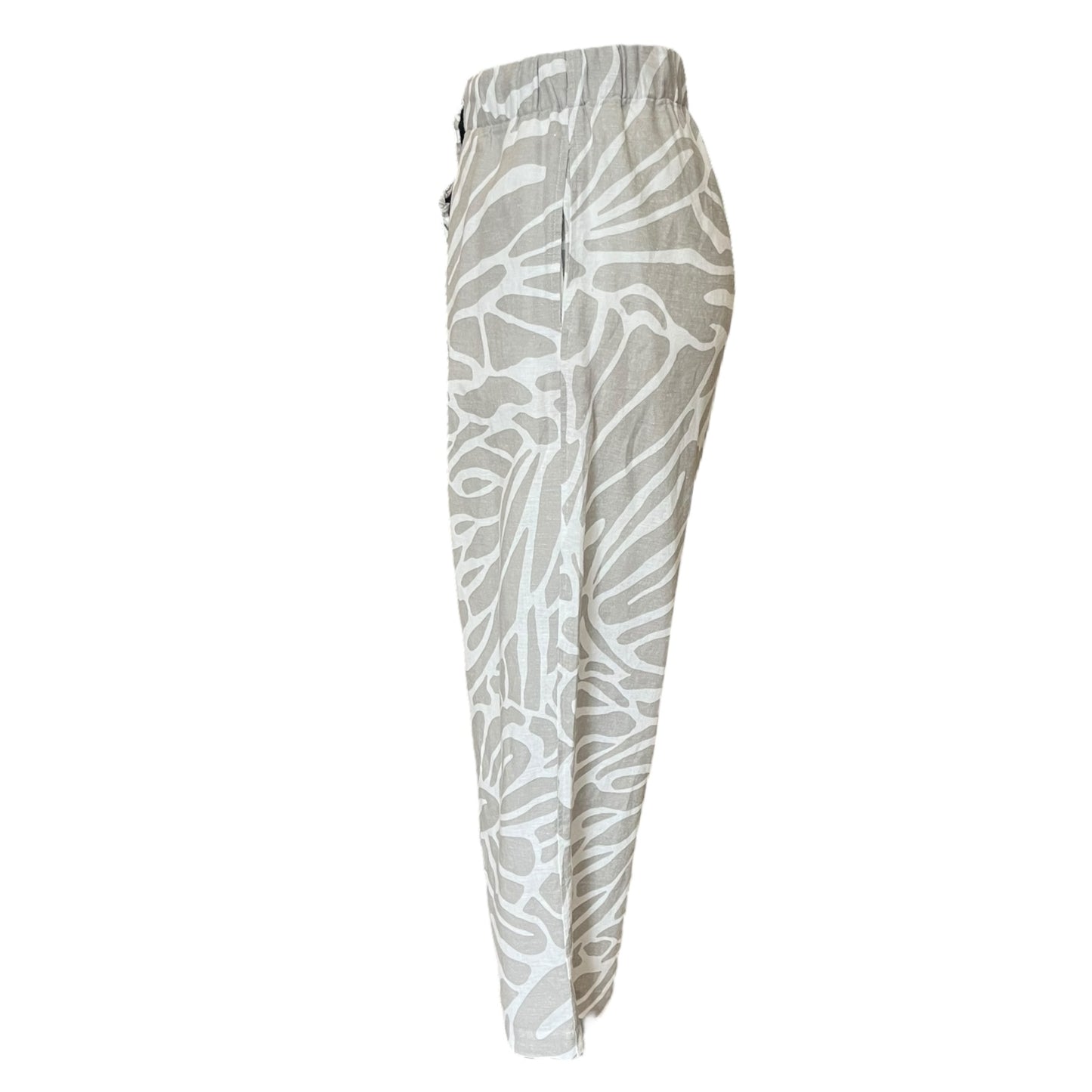 Vetono Grey Linen and Cotton Trousers - 14/16