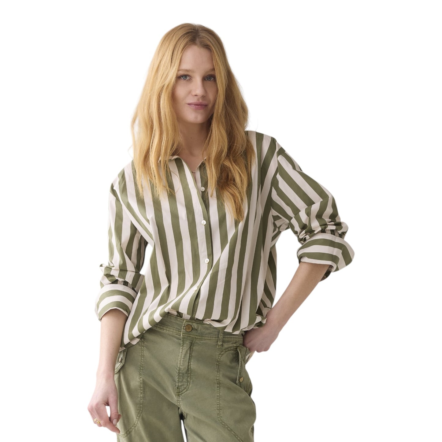 Summum Cream and Green Stripe Shirt - 10/12/14