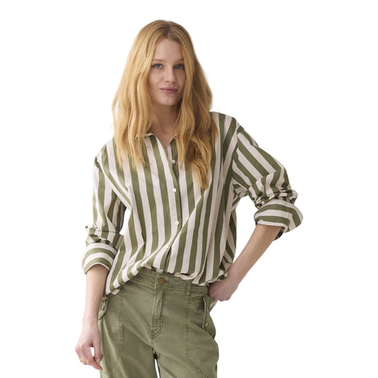 Summum Cream and Green Stripe Shirt - 10/12/14