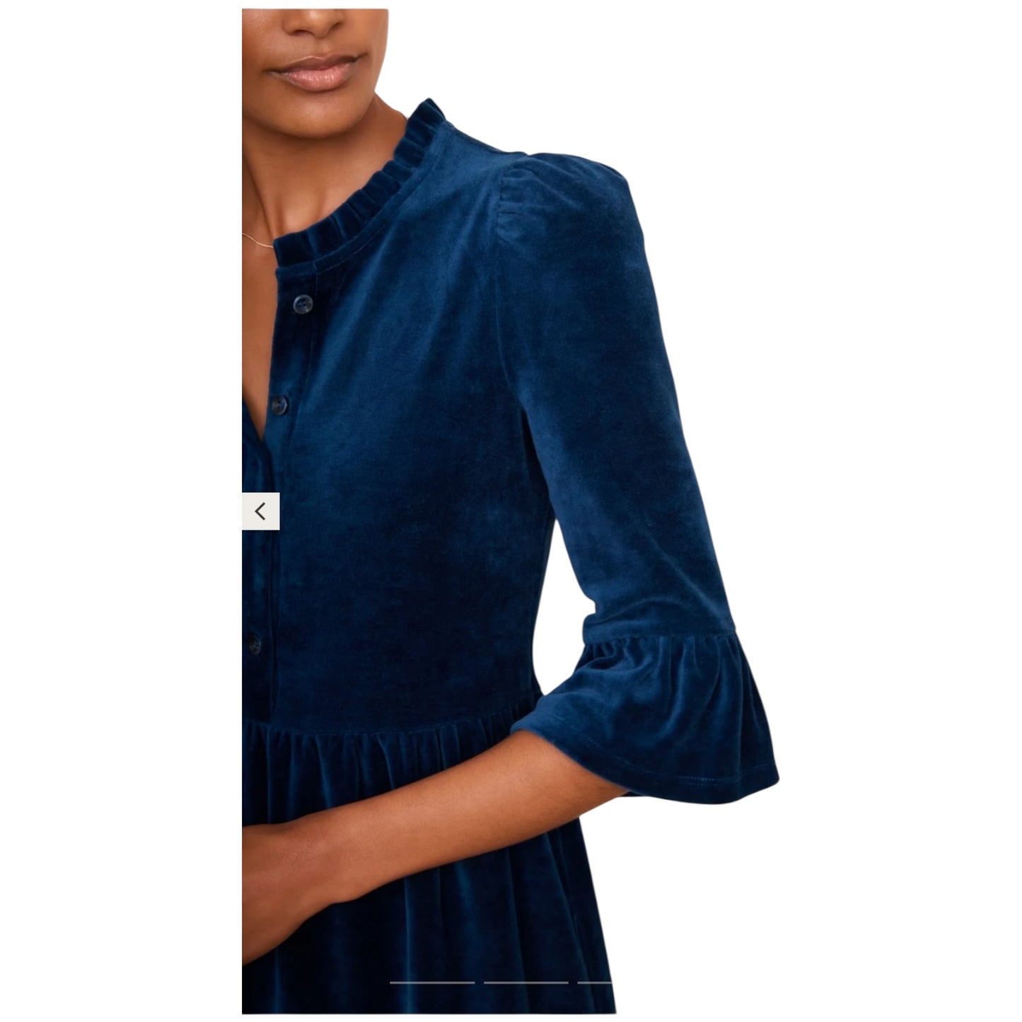 Wyse London Rosan Velour Dress in Petrol Blue - 10 - NEW