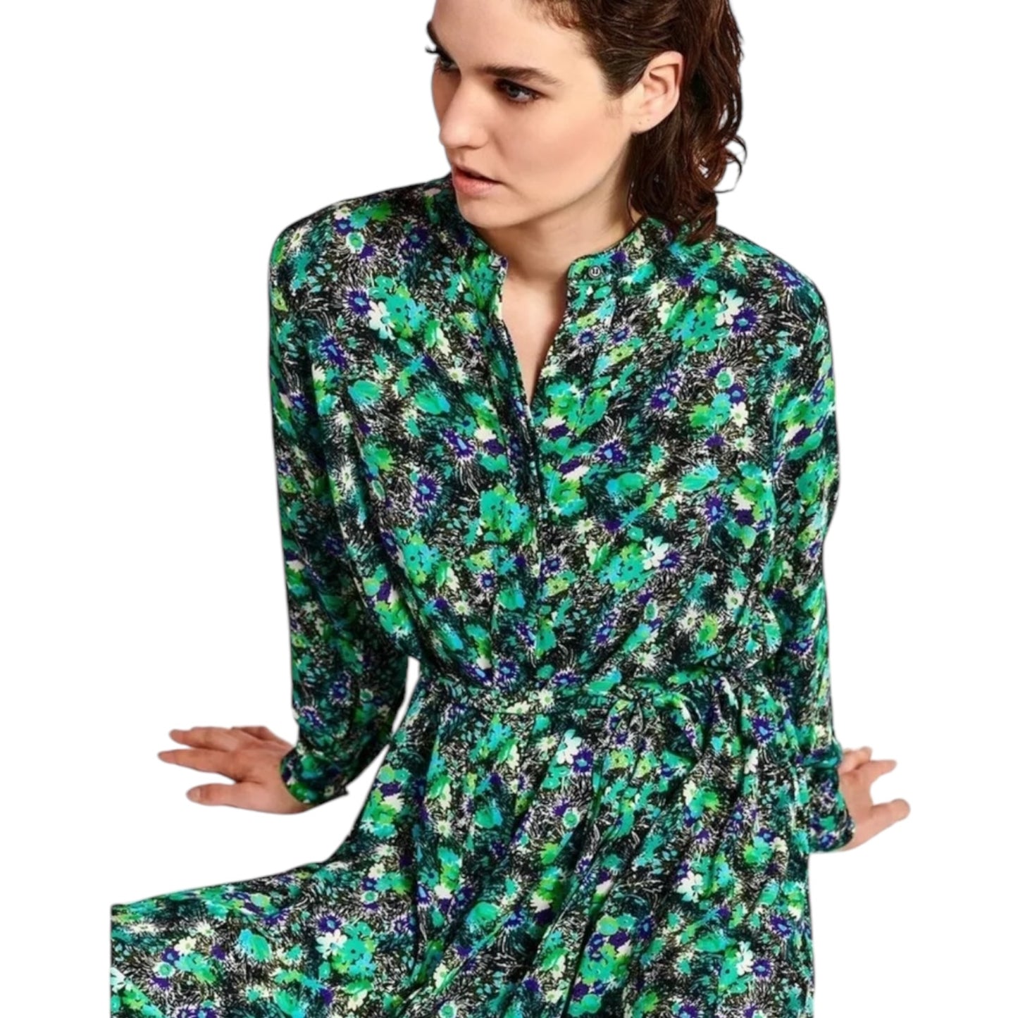 Essentiel Antwerp Green Patterned Dress - 16