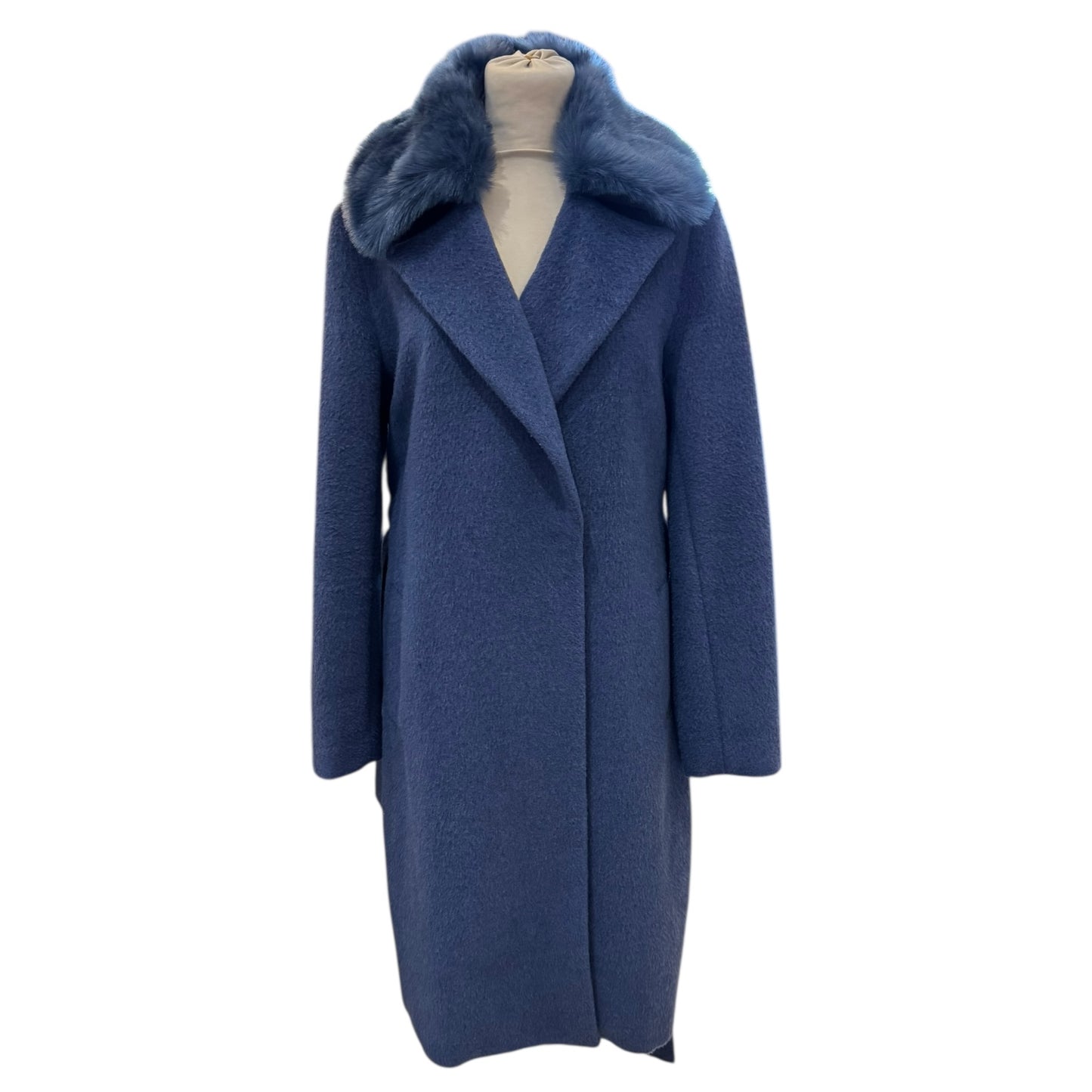 Guess Brenda Blue Coat with Faux Fur Collar - 12/14