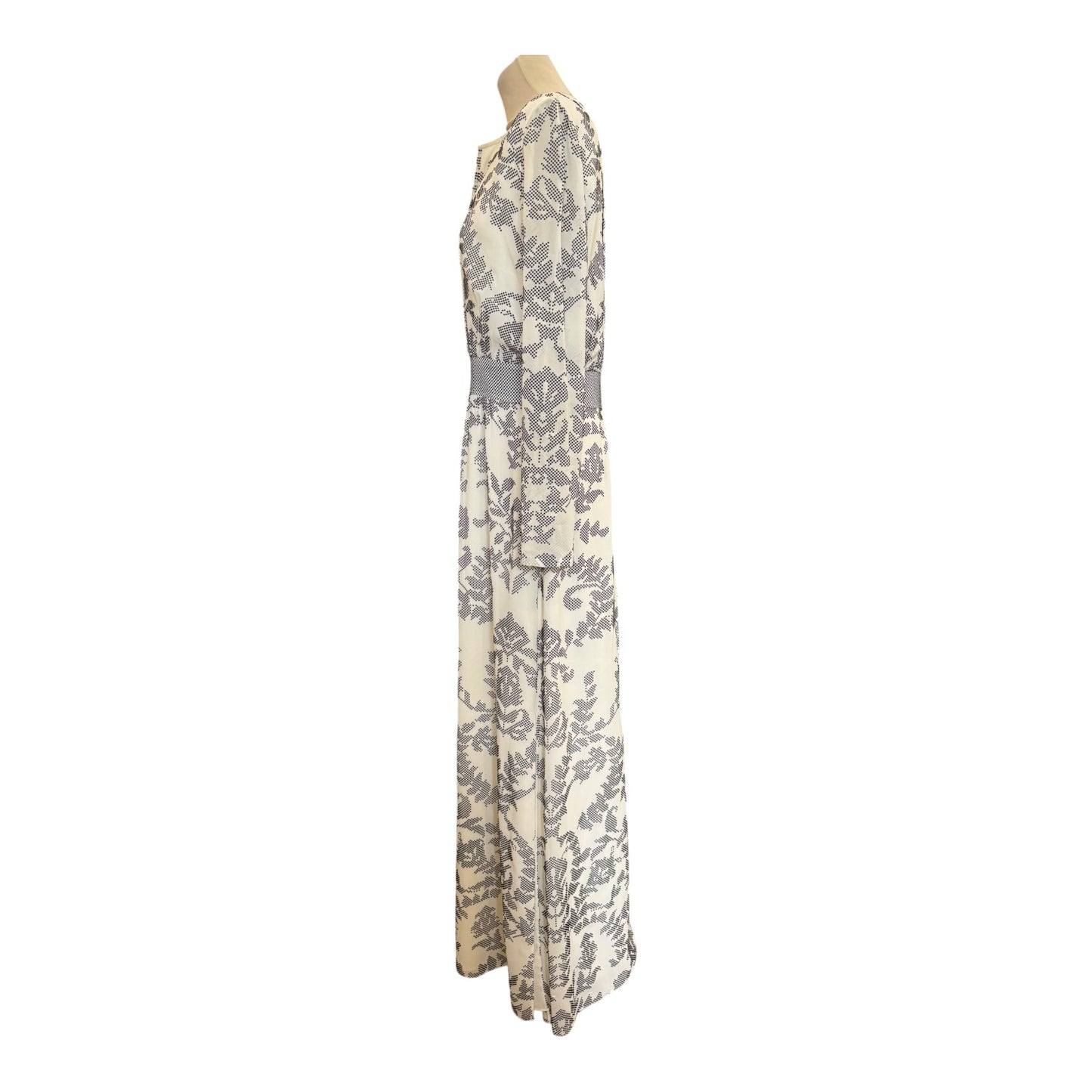 Tory Burch Cream and Black Long Sleeve Dress - 14