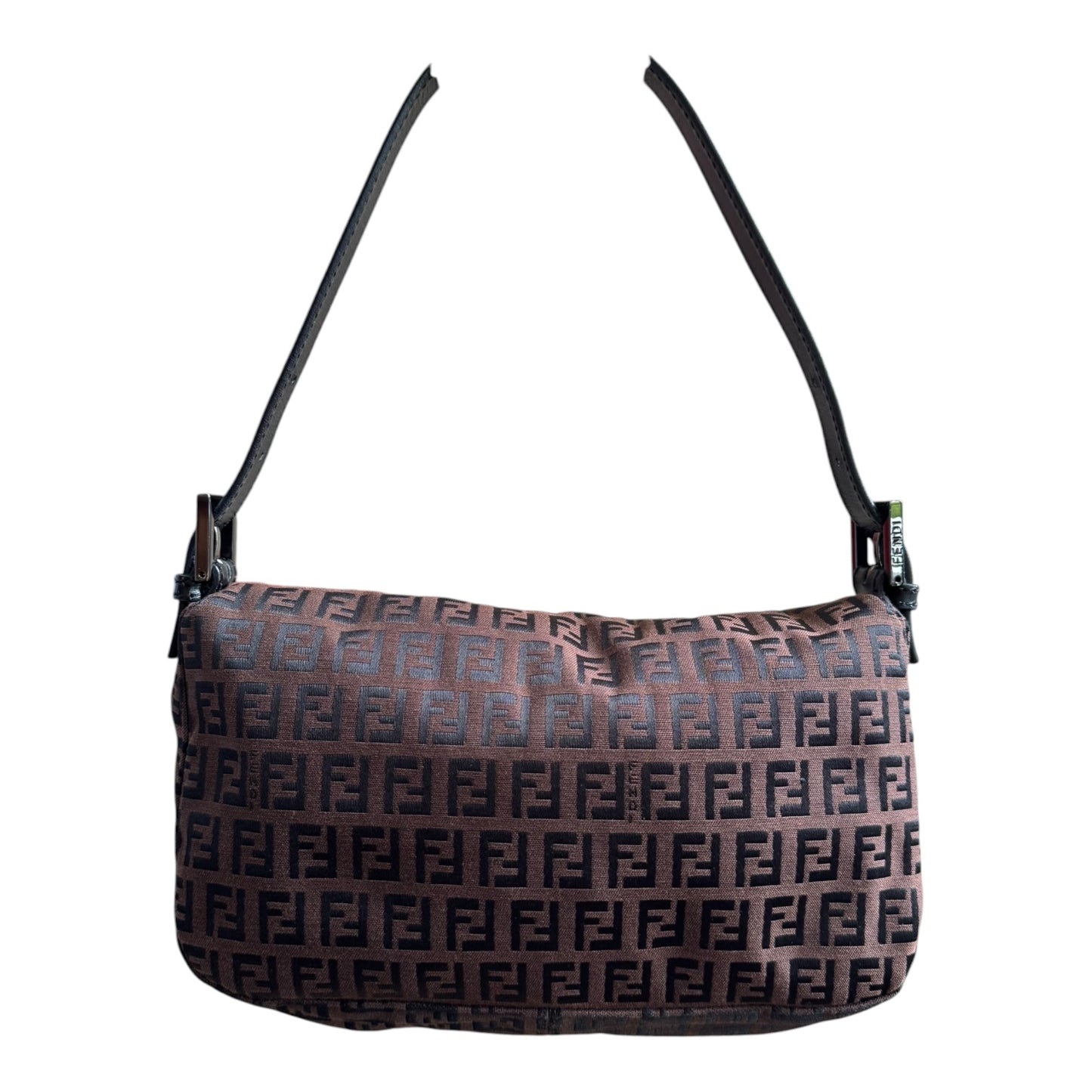 Fendi Zucchino Double Flap Baguette Bag