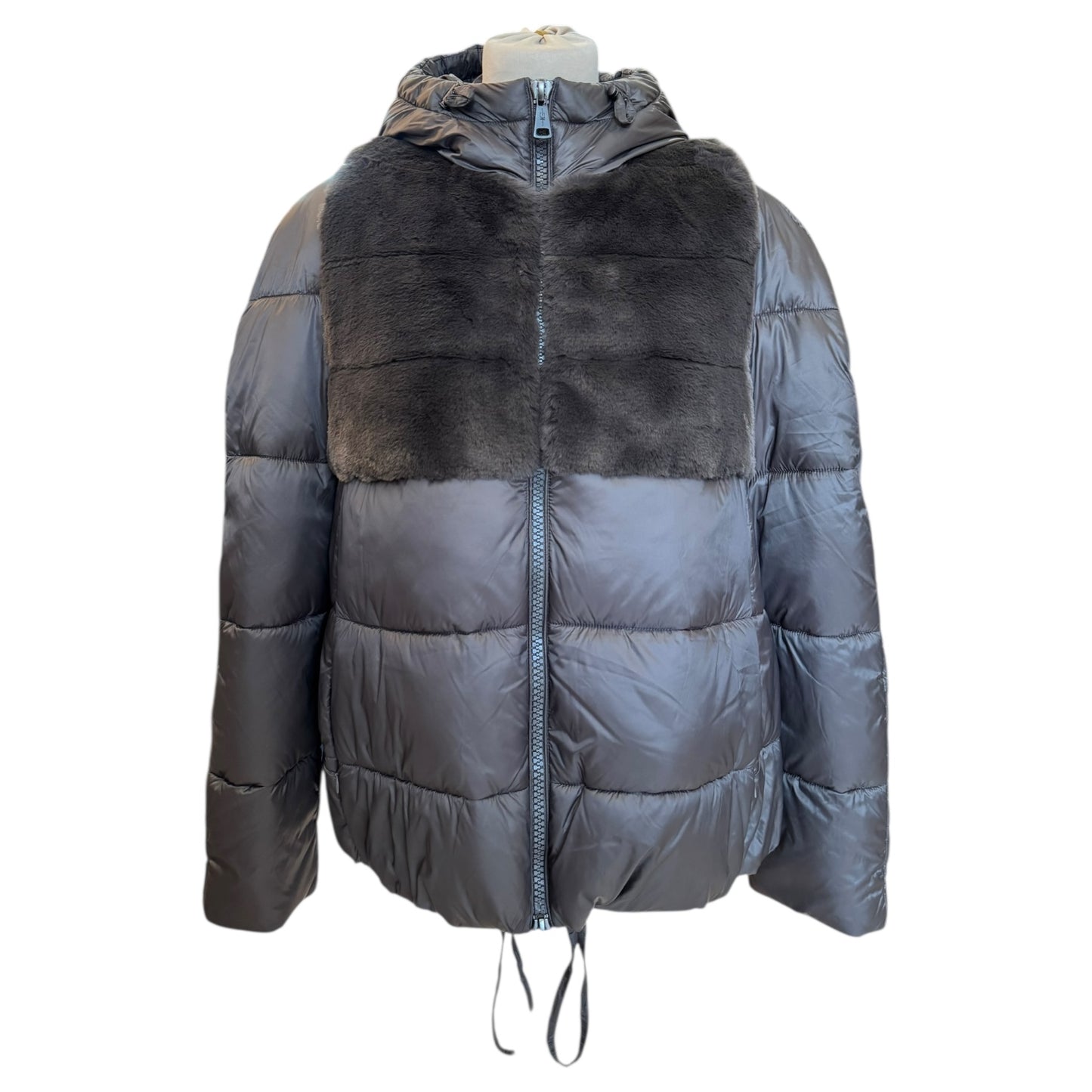 Luisa Cerano Brown Grey Padded Coat - 12