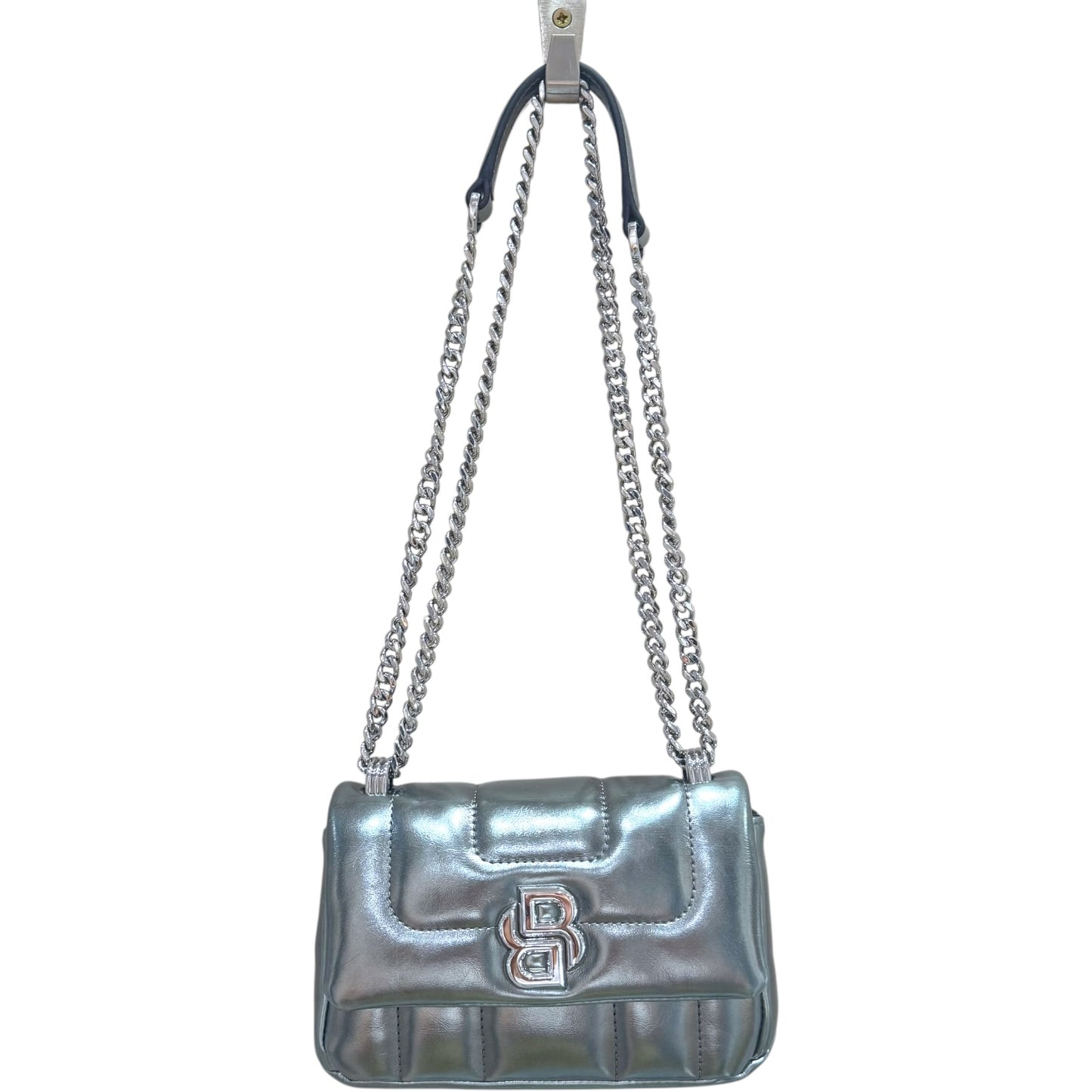 Boss Silver Shoulder Bag with Double B Logo