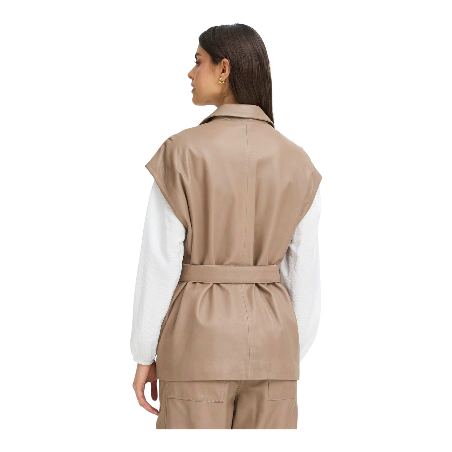 Fransa Taupe Leather Two Piece - 10 - NEW