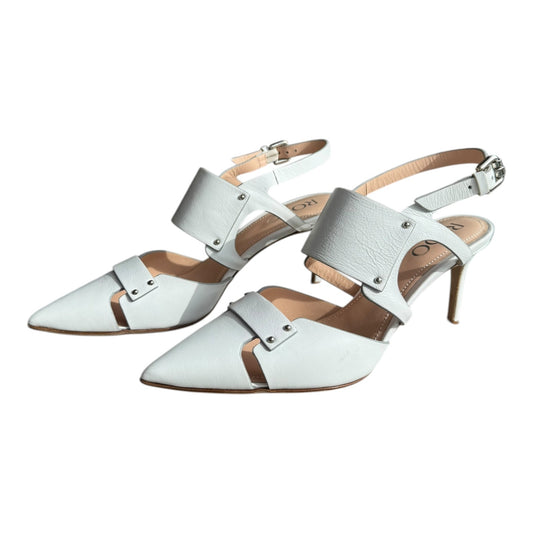 Rodo White Leather Heels - 38/5 - NEW
