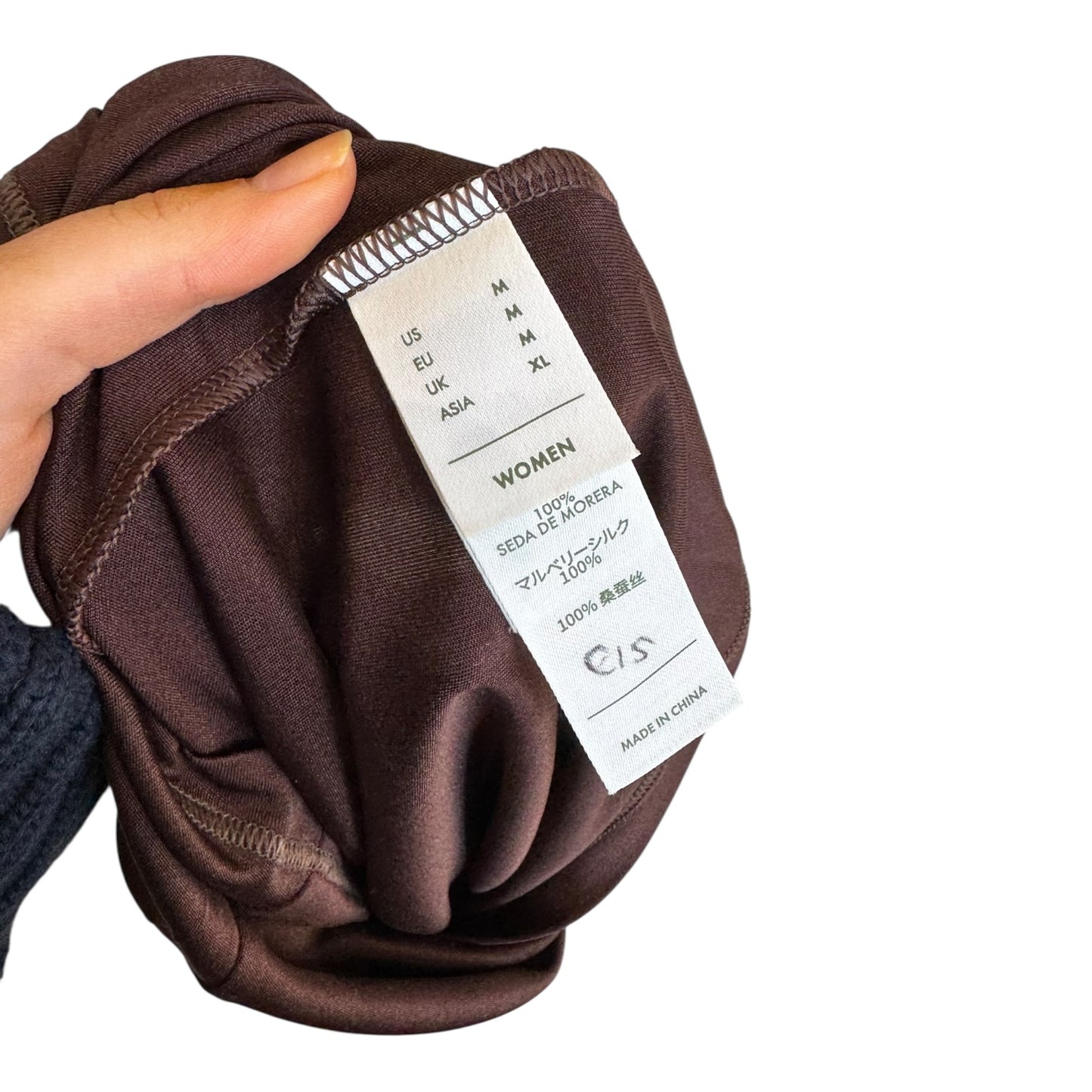 Lily Silk Brown Silk T Shirt - 12